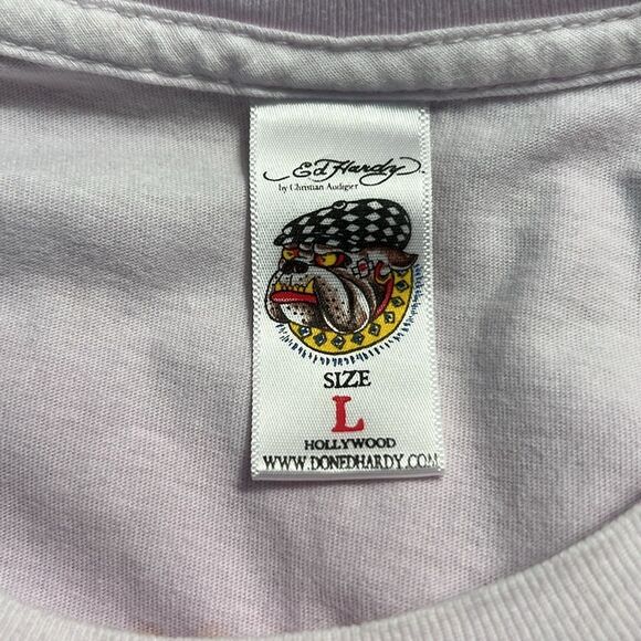 Ed Hardy Y2K Dragon & Skull Tattoo Graphic Tee Dress Small - Picture 11 of 13